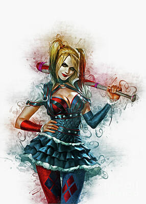 Comics Royalty-Free and Rights-Managed Images - Harley Quinn Art by Ian Mitchell