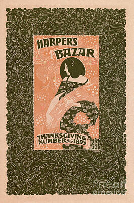 City Scenes Drawings - Harpers Bazar Thanksgiving Illustration  by Sad Hill - Bizarre Los Angeles Archive
