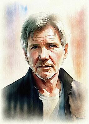 Actors Paintings - Harrison Ford, Actor by Sarah Kirk