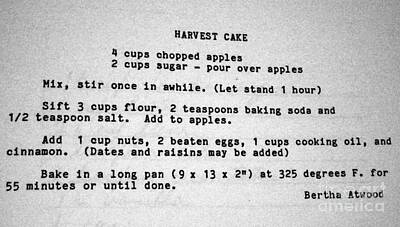 Keith Richards - Harvest Cake Recipe 1950s by GJ Glorijean