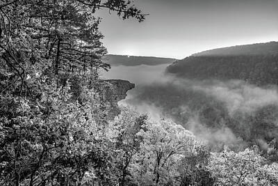 Christmas Cards - Hawksbill Crag - Whitaker Point Sunrise In Black and White Infrared by Gregory Ballos