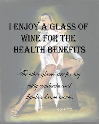 Wine Digital Art Royalty Free Images - Health Benefits Royalty-Free Image by Steve Ellenburg