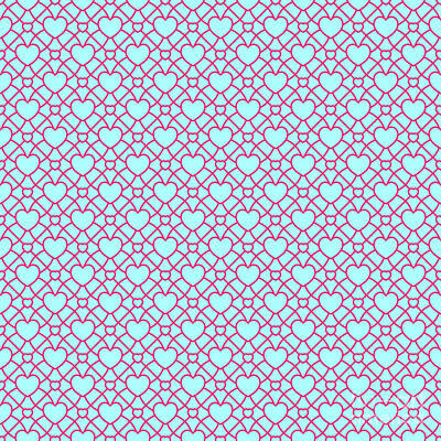 Modern Man Classic Golf - Heart Dots A On Shippo Circle Pattern in Light Aqua And Raspberry Pink n.2822 by Holy Rock Design