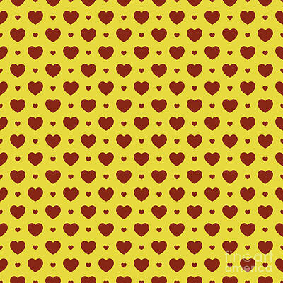 Royalty-Free and Rights-Managed Images - Heart Dots D In Golden Yellow And Chestnut Brown n.2580 by Holy Rock Design