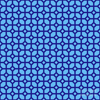 Royalty-Free and Rights-Managed Images - Heavy Cubic Leaf With Diamond Pattern In Summer Sky And Ultramarine Blue n.1743 by Holy Rock Design