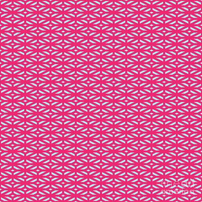 Royalty-Free and Rights-Managed Images - Heavy Diamond Cross Lattice Pattern in Light Aqua And Raspberry Pink n.2544 by Holy Rock Design