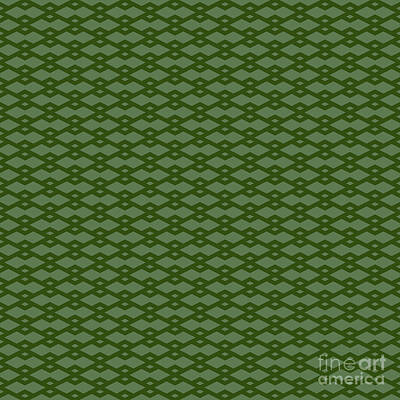 Royalty-Free and Rights-Managed Images - Heavy Diamond Grid With Double Inset Pattern in Cactus And Dark Olive Green n.2578 by Holy Rock Design