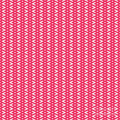 Royalty-Free and Rights-Managed Images - Heavy Diamond Grid With Triple Inset Pattern in Eggshell White And Ruby Pink n.2586 by Holy Rock Design