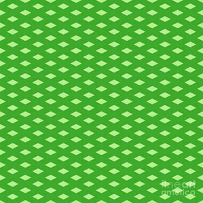 Royalty-Free and Rights-Managed Images - Heavy Diamond Japanese Hishi Pattern in Light Apple And Grass Green n.3033 by Holy Rock Design