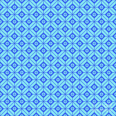 Royalty-Free and Rights-Managed Images - Heavy Diamond On Isometric Grid Pattern In Day Sky And Azul Blue n.1602 by Holy Rock Design
