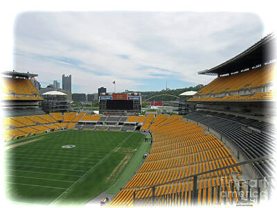 Skylines Royalty Free Images - Heinz Stadium with Pittsburgh Skyline Royalty-Free Image by Roberta Byram
