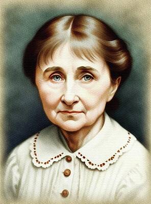 Celebrities Painting Royalty Free Images - Helen Keller, Activist Royalty-Free Image by Sarah Kirk