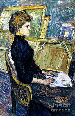 Vintage Barbershop Sketches - Helene Vary by Henri de Toulouse-Lautrec 1889 by Henri de Toulouse-Lautrec
