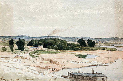 Water Droplets Sharon Johnstone - Henri Joseph Harpignies French 1819 1916 A View from Nevers 1880 by Artistic Rifki