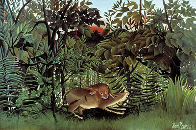 Rusty Trucks - Henri Rousseau The Hungry Lion Throws Itself on the Antelope by MotionAge Designs