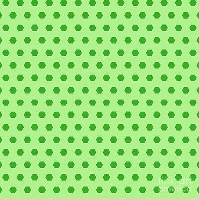 Royalty-Free and Rights-Managed Images - Hexagon Honeycomb Kikko Dot Pattern in Light Apple And Grass Green n.2274 by Holy Rock Design