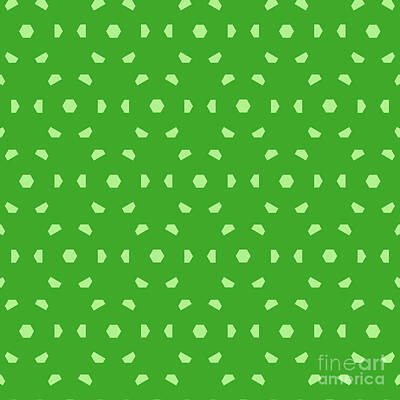 Royalty-Free and Rights-Managed Images - Hexagon Pentagon Isometric Array Pattern in Light Apple And Grass Green n.2658 by Holy Rock Design