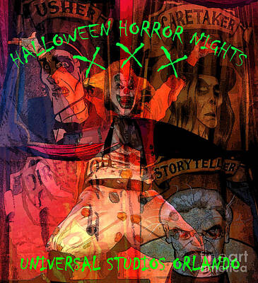 Mixed Media Rights Managed Images - HHN 30 Icons of Horror Royalty-Free Image by David Lee Thompson