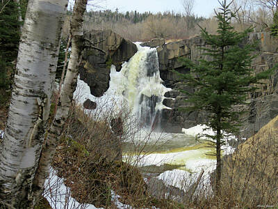 Mellow Yellow Rights Managed Images - High Falls at Grand Portage Royalty-Free Image by Alison Gimpel