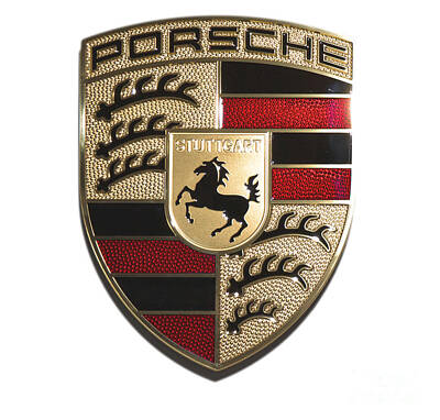 Transportation Photos - High Res Porsche Emblem Isolated by Stefano Senise