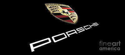 Sports Photos - High Res Quality Porsche Logo - Angled Hood Badge Isolated  by Stefano Senise