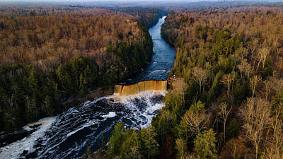Vegetable Photography - High view of the Tahquamenon Upper Falls by Eldon McGraw