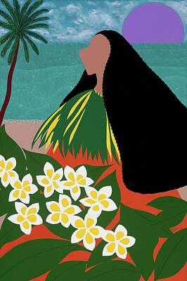 Synthia Saint James Royalty-Free and Rights-Managed Images - Hina Polynesian Moon Goddess by Synthia SAINT JAMES