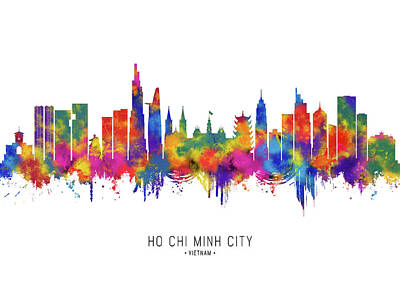 Abstract Landscape Digital Art Rights Managed Images - Ho Chi Minh City Vietnam Skyline Royalty-Free Image by NextWay Art