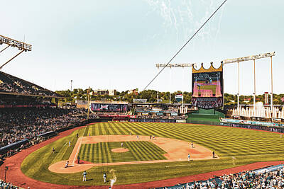 Baseball Royalty Free Images - Home Run Celebration At The K - Kansas City Missouri Royalty-Free Image by Gregory Ballos