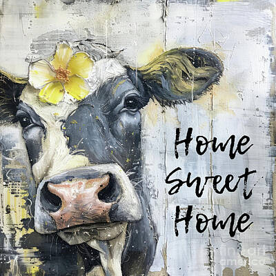 Royalty-Free and Rights-Managed Images - Home Sweet Home Cow by Tina LeCour