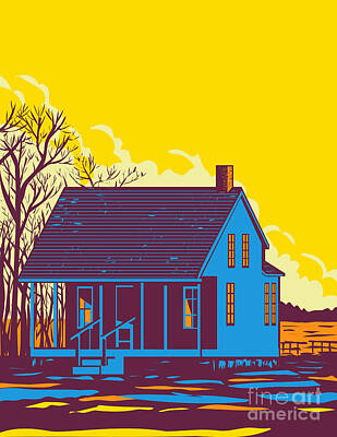 Politicians Digital Art - Homestead or House of George Washington Carver in George Washington Carver National Monument Newton County Missouri USA WPA Poster Art by Aloysius Patrimonio