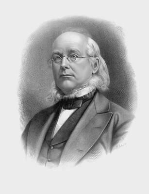 Politicians Drawings Rights Managed Images - Horace Greeley Portrait Royalty-Free Image by War Is Hell Store