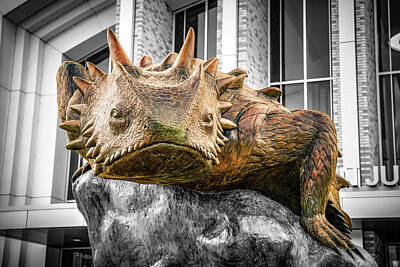 Football Royalty Free Images - Horned Frog Fortitude - A Selective Color Tribute Royalty-Free Image by Gregory Ballos