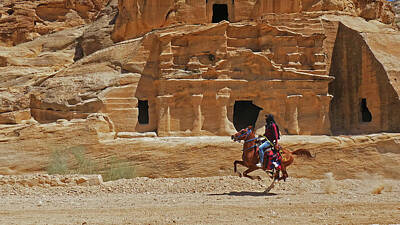 Thomas Kinkade - Horse and Rider in Petra - 2 by Alan Socolik