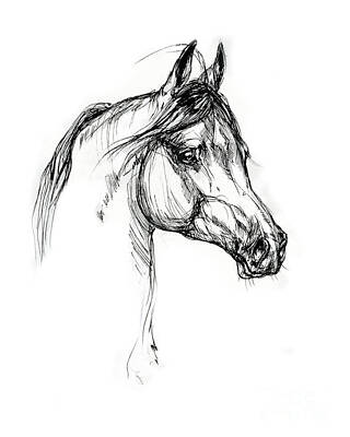 Animals Drawings - Horse drawing 2020 08 02 by Ang El