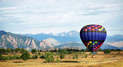 Legendary And Mythic Creatures Rights Managed Images - Hot Air Balloon with Mountains Royalty-Free Image by Marilyn Hunt