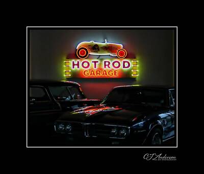 Temples Royalty Free Images - Hot Rod Garage Royalty-Free Image by CJ Anderson