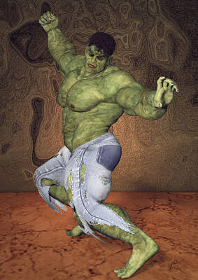 Comics Digital Art - Hulk, hip number two by Joaquin Abella