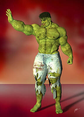 Comics Digital Art - Hulk, hipster, number 111 by Joaquin Abella