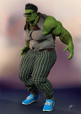 Comics Digital Art - Hulk, hipster, number 116 by Joaquin Abella