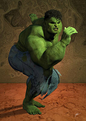 Comics Digital Art - Hulk, hipster number fifteen by Joaquin Abella