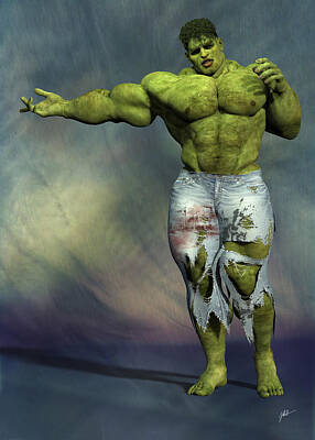 Comics Digital Art - Hulk, hipster, number seventy by Joaquin Abella