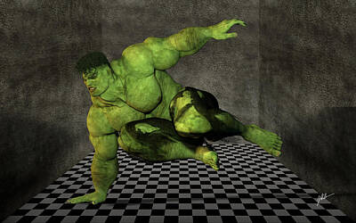 Comics Digital Art - Hulk, hipster number sixteen by Joaquin Abella