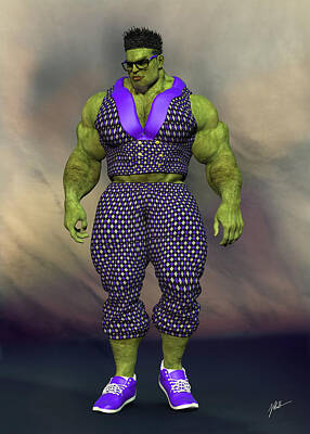 Comics Digital Art - Hulk, hipster, number sixty-eight by Joaquin Abella