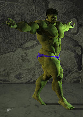 Comics Digital Art - Hulk, hipster number thirty-eight by Joaquin Abella