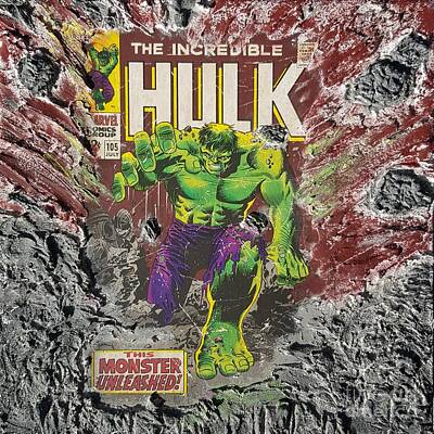 Comics Mixed Media - Hulk Smash by Darren Edge