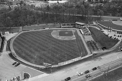 Baseball Royalty Free Images - Hyames Baseball Field at Western Michigan University in black and white Royalty-Free Image by Eldon McGraw