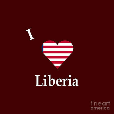 Famous Groups And Duos - I Love Liberia Flag Heart For Dark Colors  by Frederick Holiday