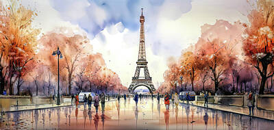 Abstract Airplane Art - I Love Paris by Brian Tarr
