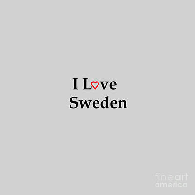 Glass Of Water Rights Managed Images - I Love Sweden Red Heart Text Royalty-Free Image by Frederick Holiday